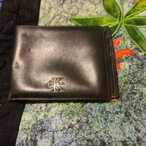 Rare Vintage Calvin Klein CK Black Leather Card Wallet USA